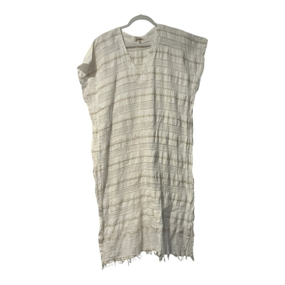 Lemlem by Liya Kebede White Cotton Handwoven Kaftan Dress One Size. AA46 - Picture 3 of 9